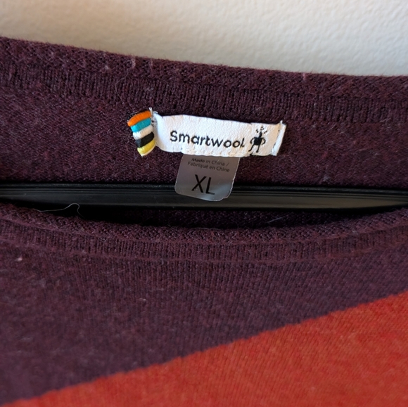 Smartwool Women's shadow pine color block crew neck Long Sleeve sweater. Size XL - Picture 8 of 11